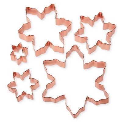 Williams Sonoma Copper Snowflake Cookie Cutters on Ring, Set of 5 | Williams-Sonoma