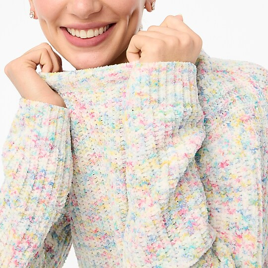 Chenille boxy crewneck sweater | J.Crew Factory