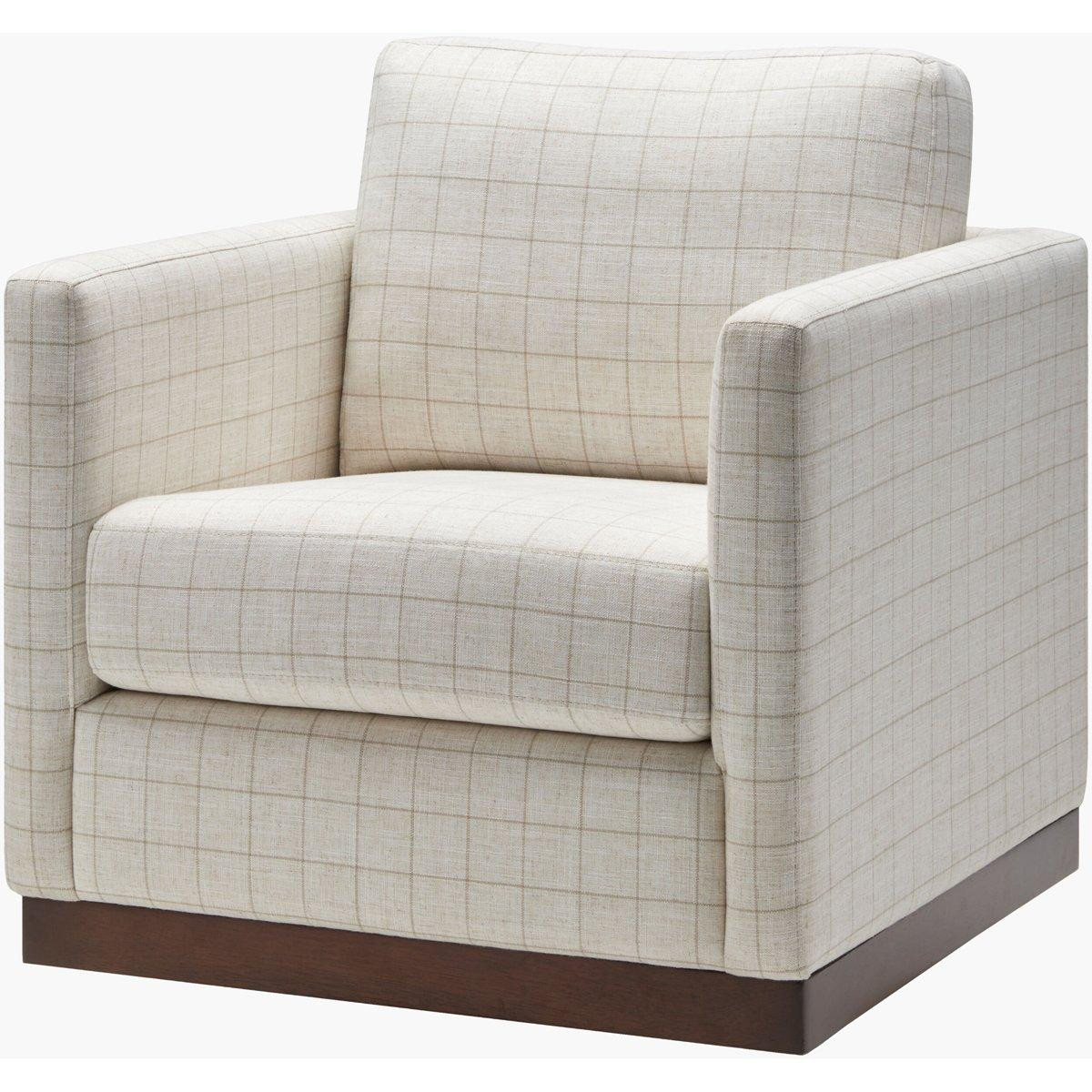 Caiden Swivel Chair - Patterned Linen | Shades of Light