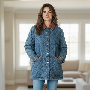 Ralph Lauren-Lauren Jeans Co Women's Quilted barn coat VTG 90's Sz P/S Denim | Poshmark