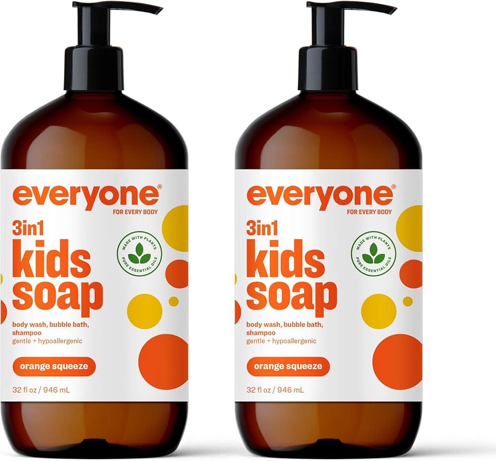 Everyone 3-in-1 Kids Soap, Body Wash, Bubble Bath, Shampoo, 32 Ounce (Pack of 2), Orange Squeeze,... | Amazon (US)