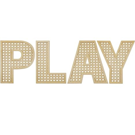 Playroom Decor Rattan Letters Set 12 x 15 Boho Wall Signs for Bedroom Large Wooden Rattan Letters... | Amazon (US)
