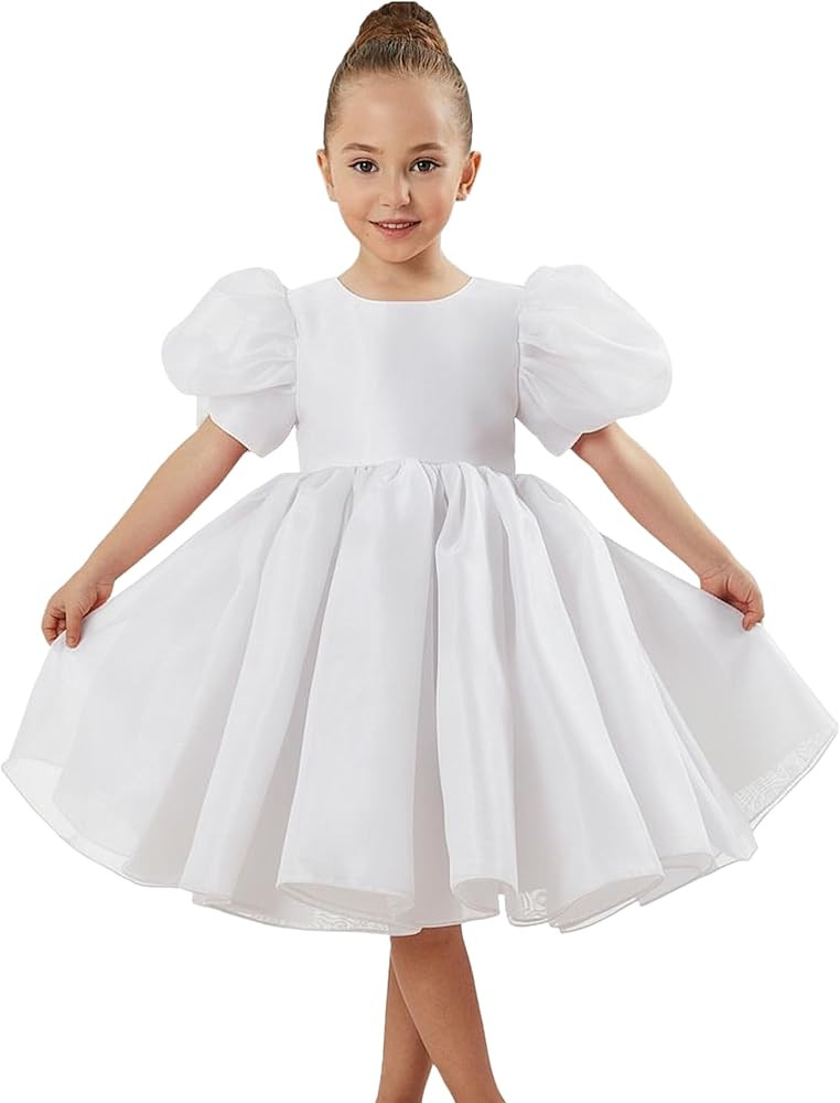 2Bunnies Girls Baby Toddler Puff Sleeve Organza Tulle Tutu Twirly Babydoll Flare Ball Gown Prince... | Amazon (US)