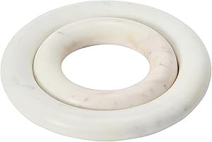 Creative Co-Op, Set of 2 Marble Trivets for Dining Table, White | Amazon (US)