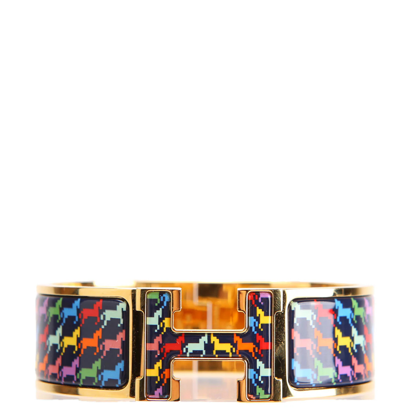 Clic Clac Cheval Pixel Wide GM Bracelet Gold/Multicolor | Keeks Designer Handbags