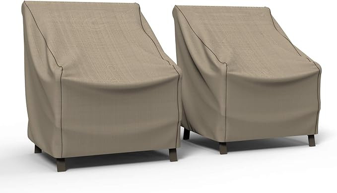 Budge P1W01PM1-2PK English Garden Patio Chair Cover, Heavy Duty and Waterproof, Tan Tweed, Medium... | Amazon (US)