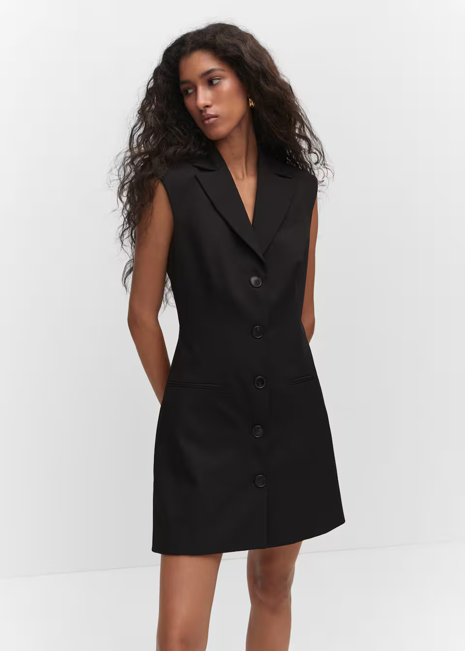 Vest-style dress with buttons -  Women | Mango USA | MANGO (US)