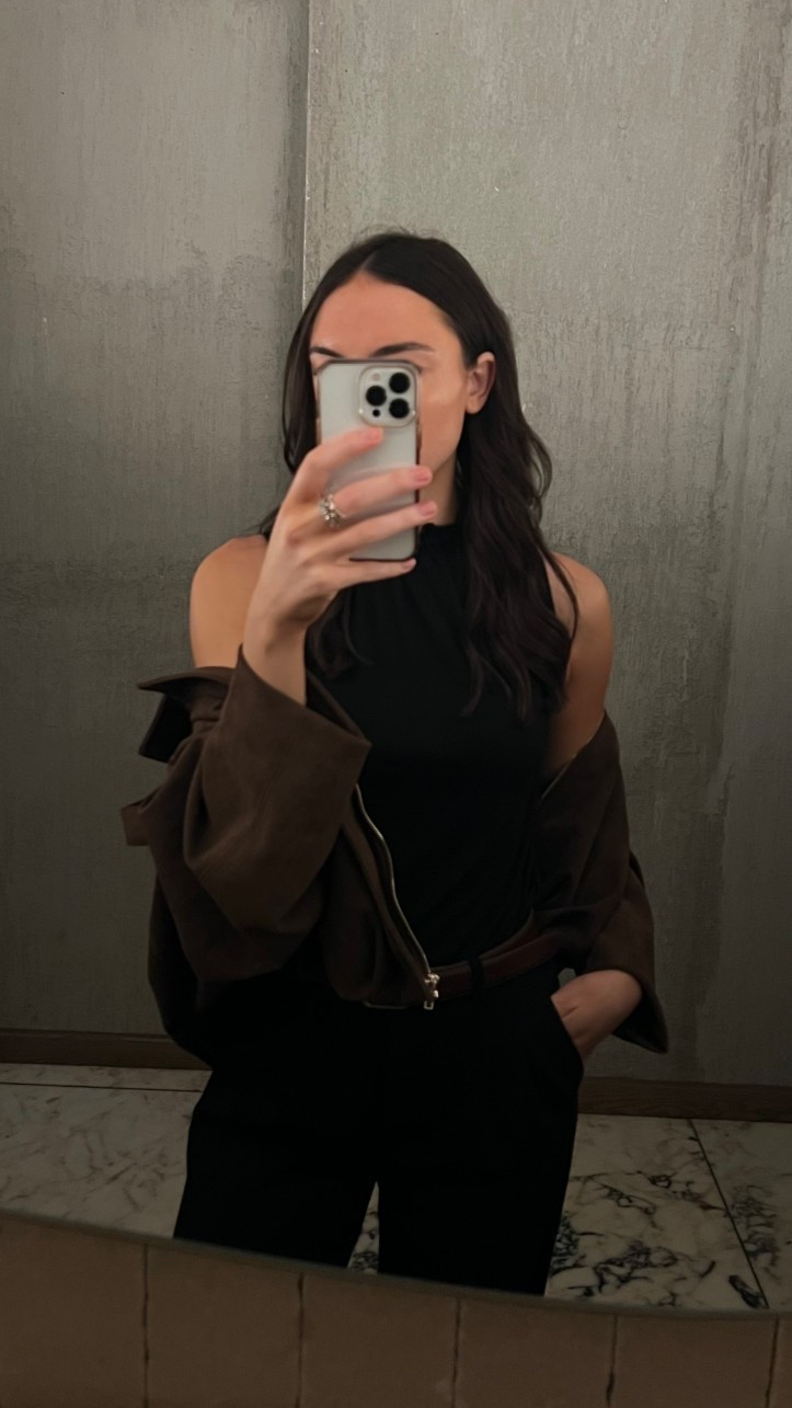 Brown faux suede jacket - autumn - fall outfit 

#LTKWorkwear #LTKSeasonal #LTKStyleTip