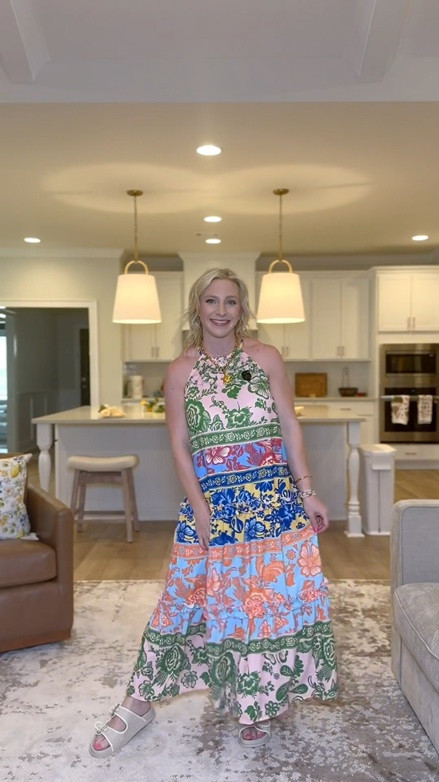 This colorful maxi dress is one of my favorite summer finds 🌴☀️ The flowy fit, lightweight fabric, and pockets make it perfect for vacations, brunch, beach trips, and everyday mom life. Wearing a size small and it fits beautifully. Linked here 🤍

#LTKootd #LTKmomlife #LTKPetite