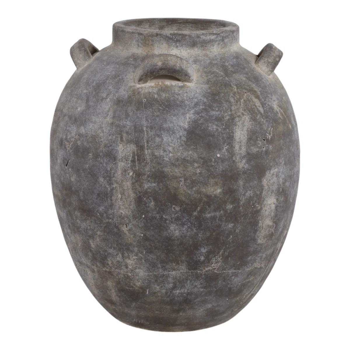 Sculptural Stoneware Tall Table Vase - Casual Vases With Small Round Handles - Elegant Flower Vas... | Wayfair North America