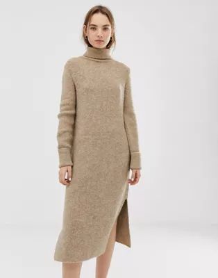 ASOS DESIGN jumper dress in midi length with side splits | ASOS UK