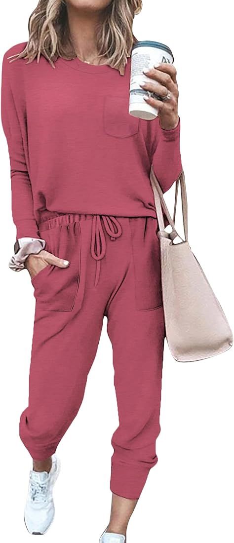 Bofell Lounge Sets for Women 2 Piece Fall Outfits 2023 Fashion Trending Now Sweatsuits Tracksuits... | Amazon (US)