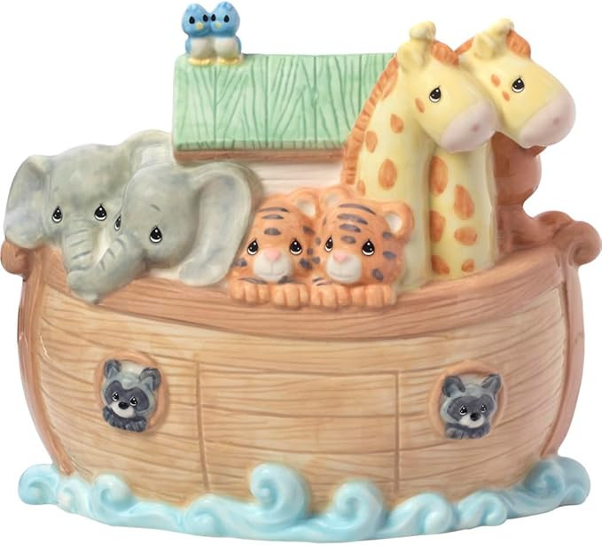 Precious Moments Noah's Ark Porcelain Baby Bank - Nursery Decor with Top Slot - 173434 | Amazon (US)