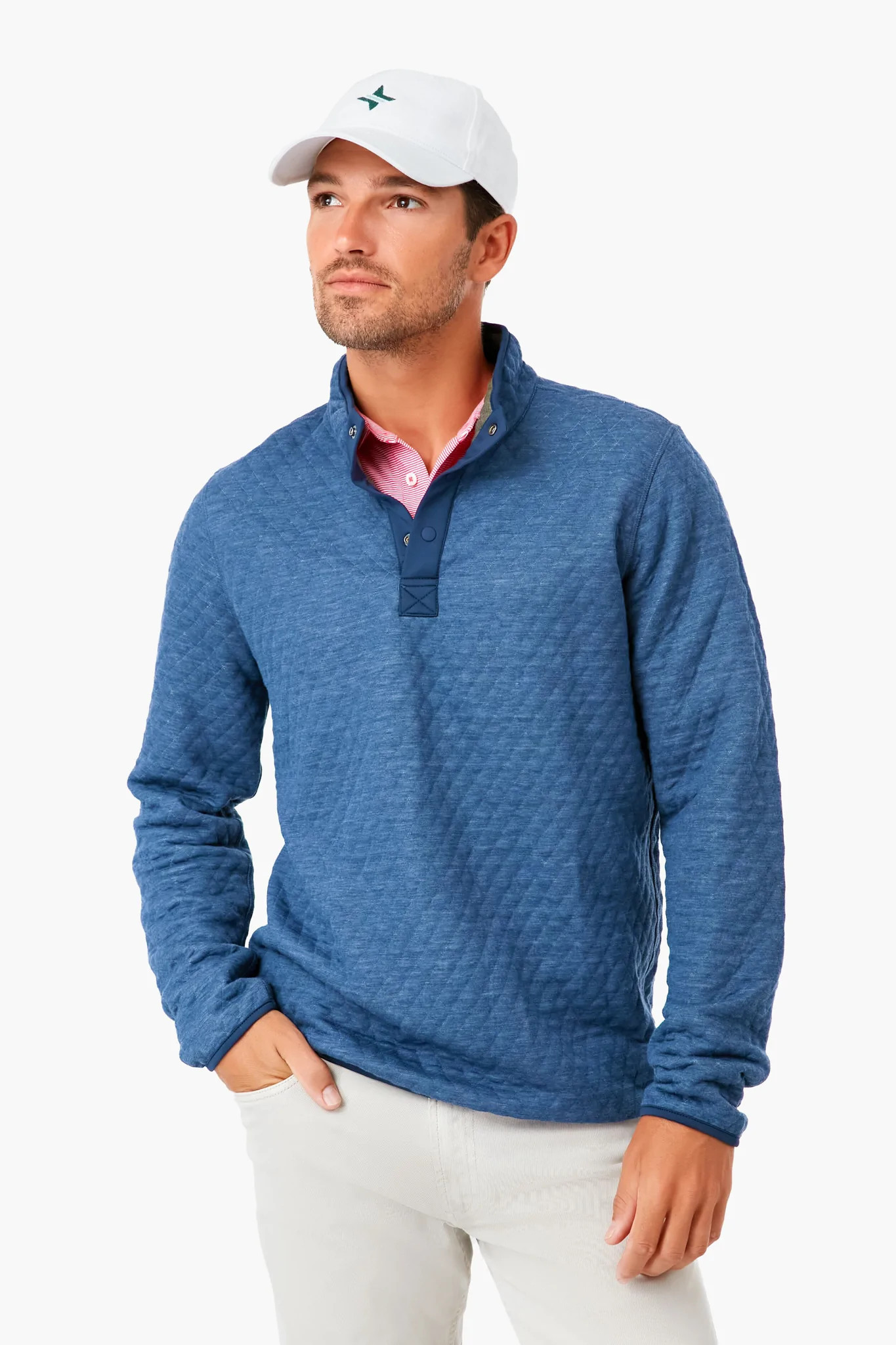 Navy Olive Heather Corbet Reversible Pullover | Tuckernuck (US)