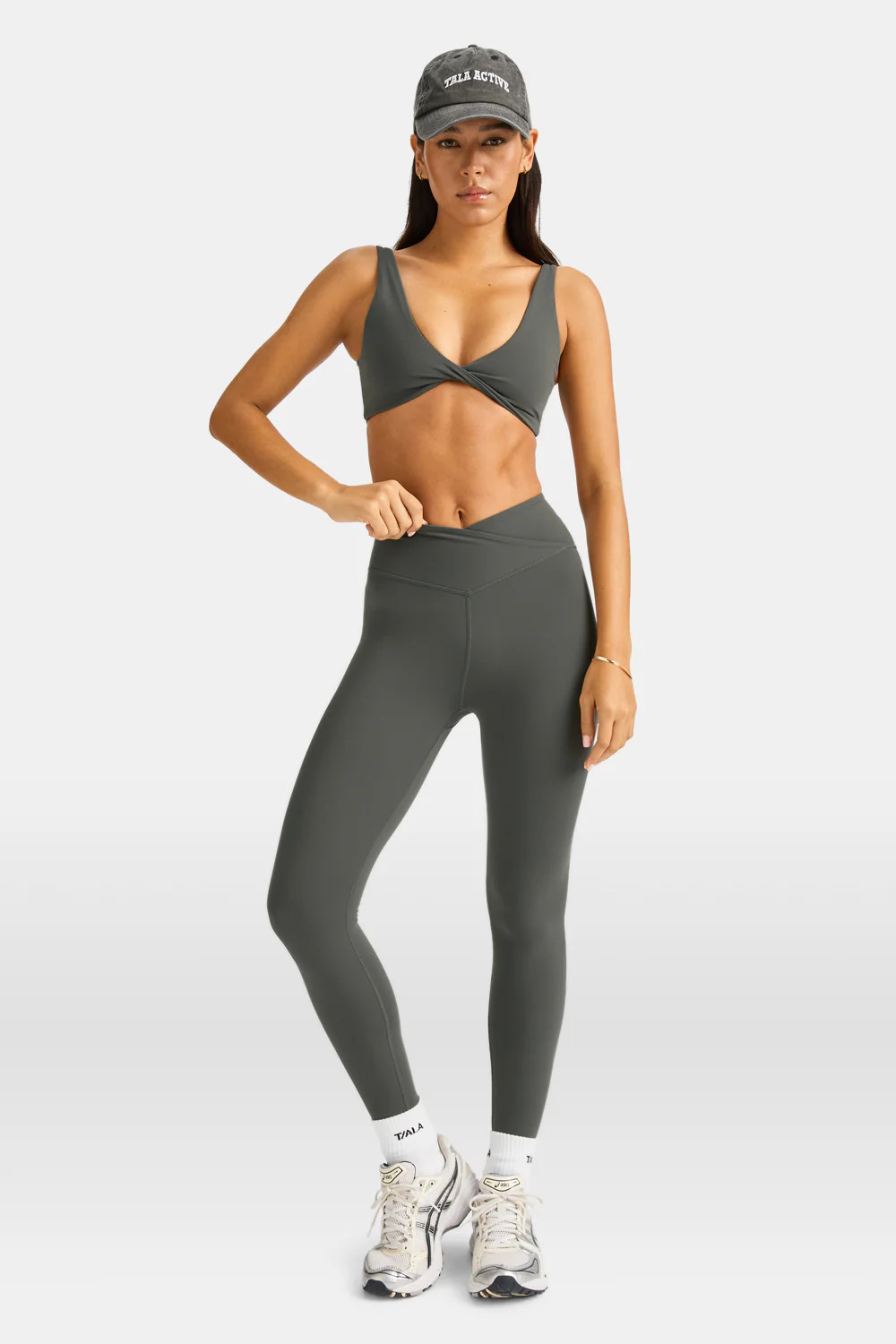 DayFlex Wrap High Waisted Legging - Dark Olive | TALA (UK)