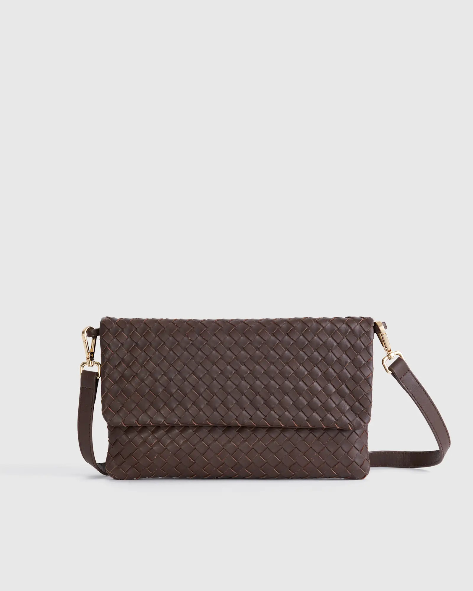 Italian Leather Handwoven Convertible Clutch | Quince