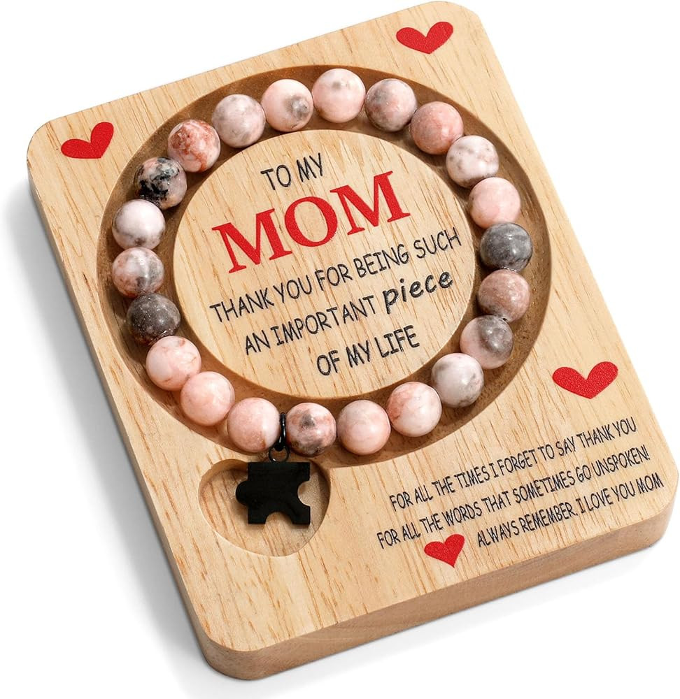 Christmas Gifts for Mom - Birthday Gifts of Bracelet for Women - Beaded Stretch Bracelet for Mom ... | Amazon (US)