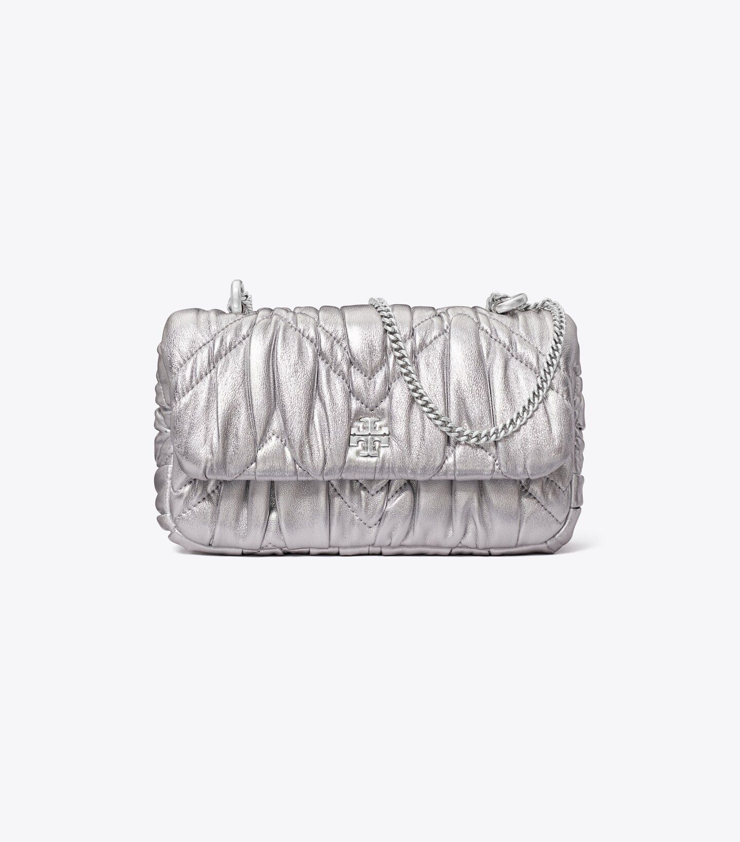 Mini Kira Metallic Diamond Ruched Flap Bag: Women's Designer Crossbody Bags | Tory Burch | Tory Burch (US)