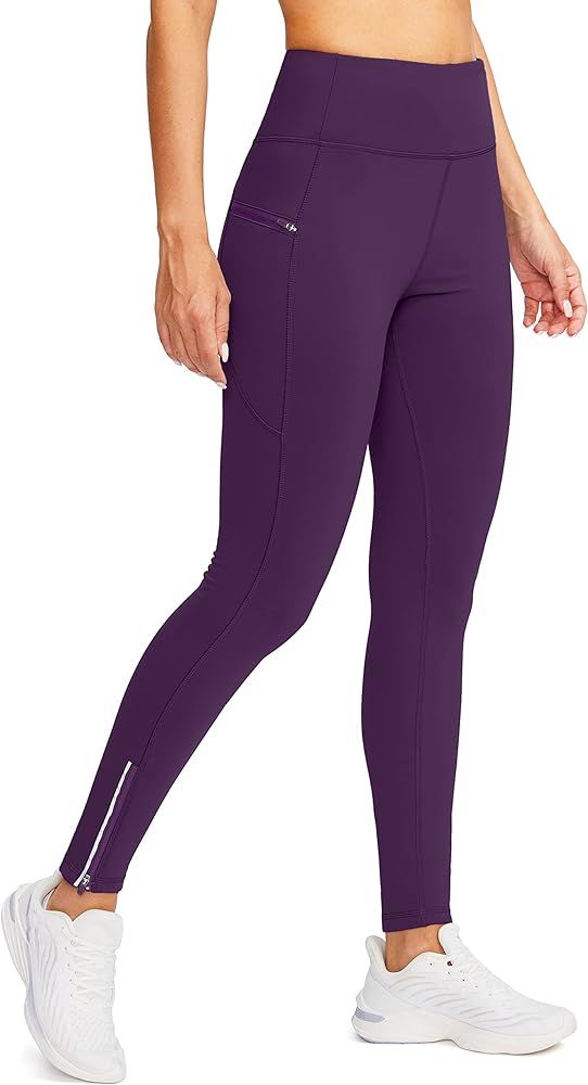 SANTINY Women's Fleece Lined Winter Leggings Water Resistant High Waisted Thermal Hiking Running ... | Amazon (US)