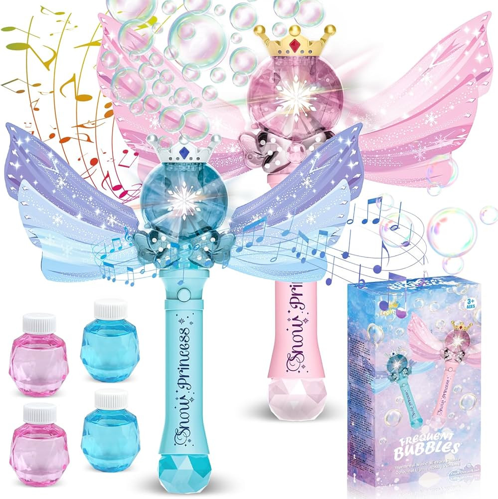 Princess Magic Bubble Wand Upgraded Machine for Kids,- 2 Pack Light & Music Automatic Bubble Mach... | Amazon (US)