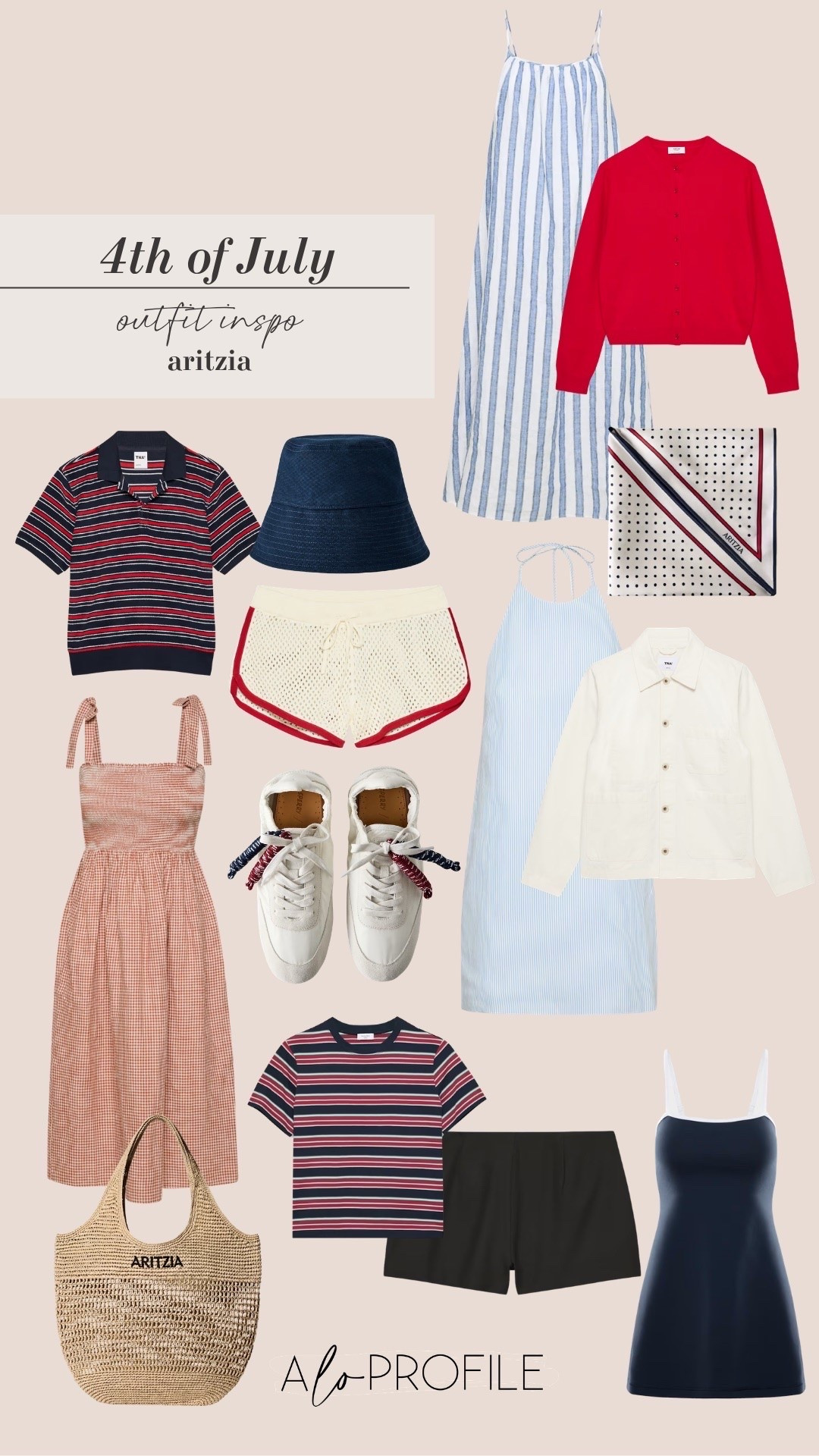Americana Outfit Inspo via Aritzia 💙♥️4th of July, 4th of July outfits, outfits for the 4th, Independence Day, Americana outfit, summer fashion, summer outfits, 4th of July outfit Inspo