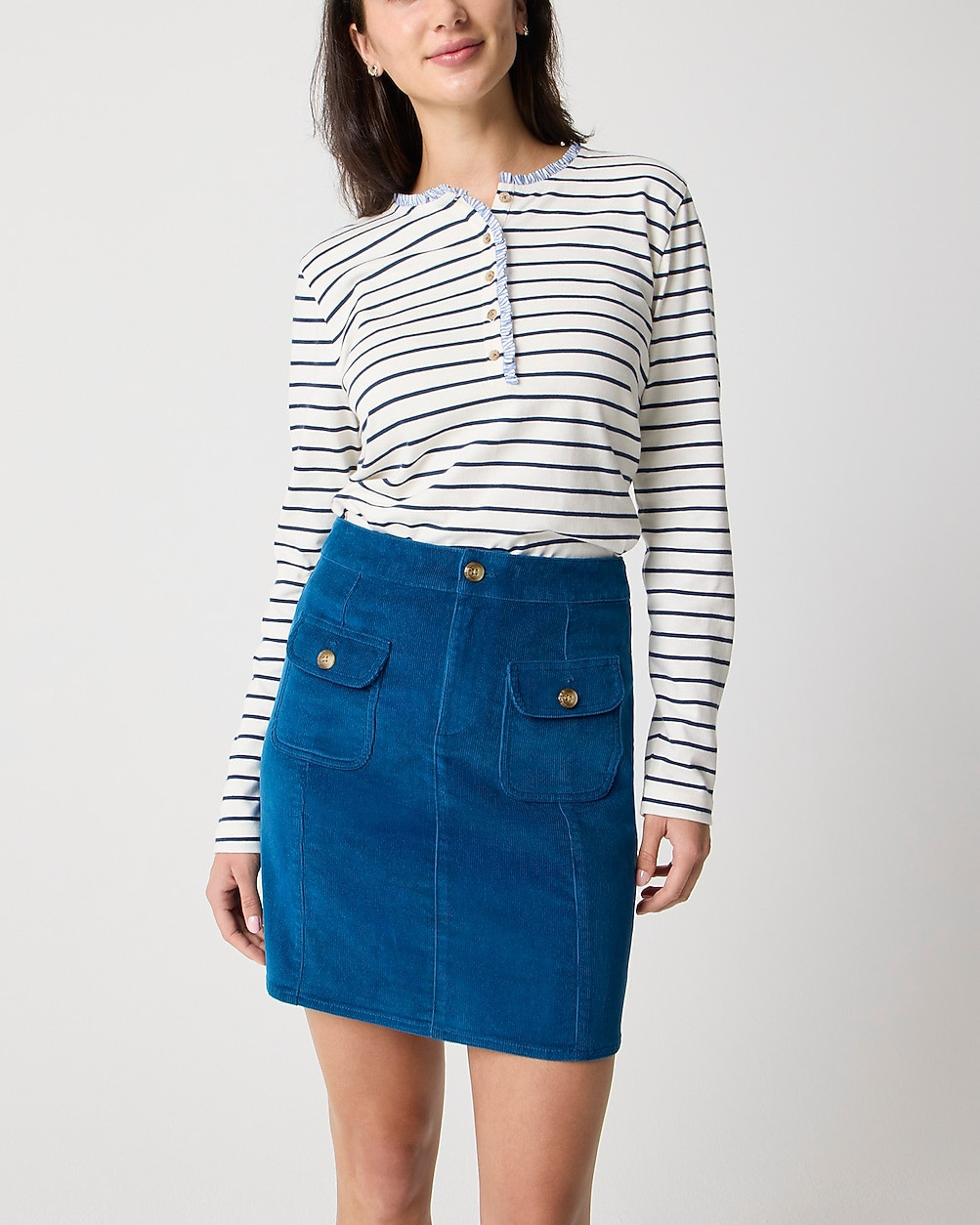 Corduroy patch-pocket mini skirt | J.Crew Factory