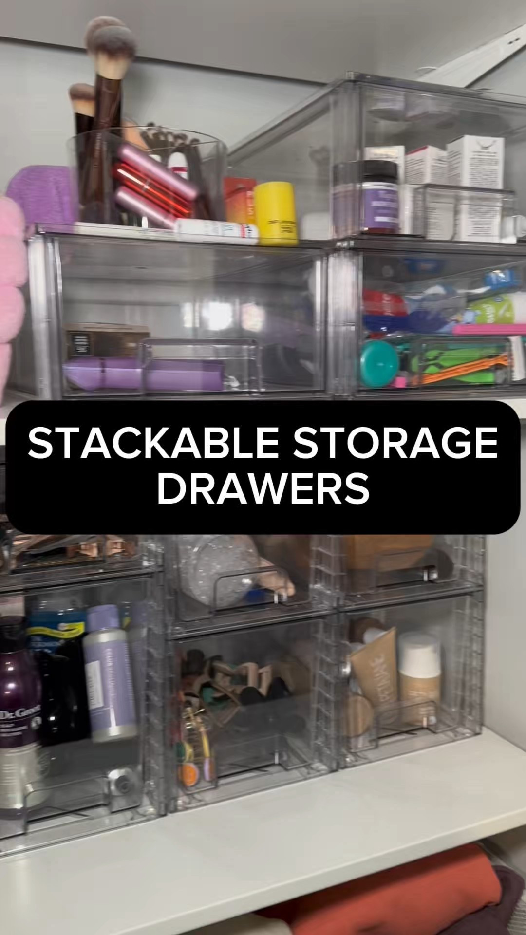 I have these stackable drawers all over my home! Saves space & you can easily see what’s in each bin! Perfect for at home organizing project! #organizedhome #amazonfinds

#LTKHome