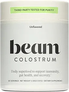 Beam Unflavored Colostrum Powder I Grass-Fed Pure Whole Bovine Colostrum for Gut Health, Bloating... | Amazon (US)