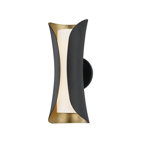 Josie Gold Leaf and Black Two-Light Wall Sconce | Bellacor