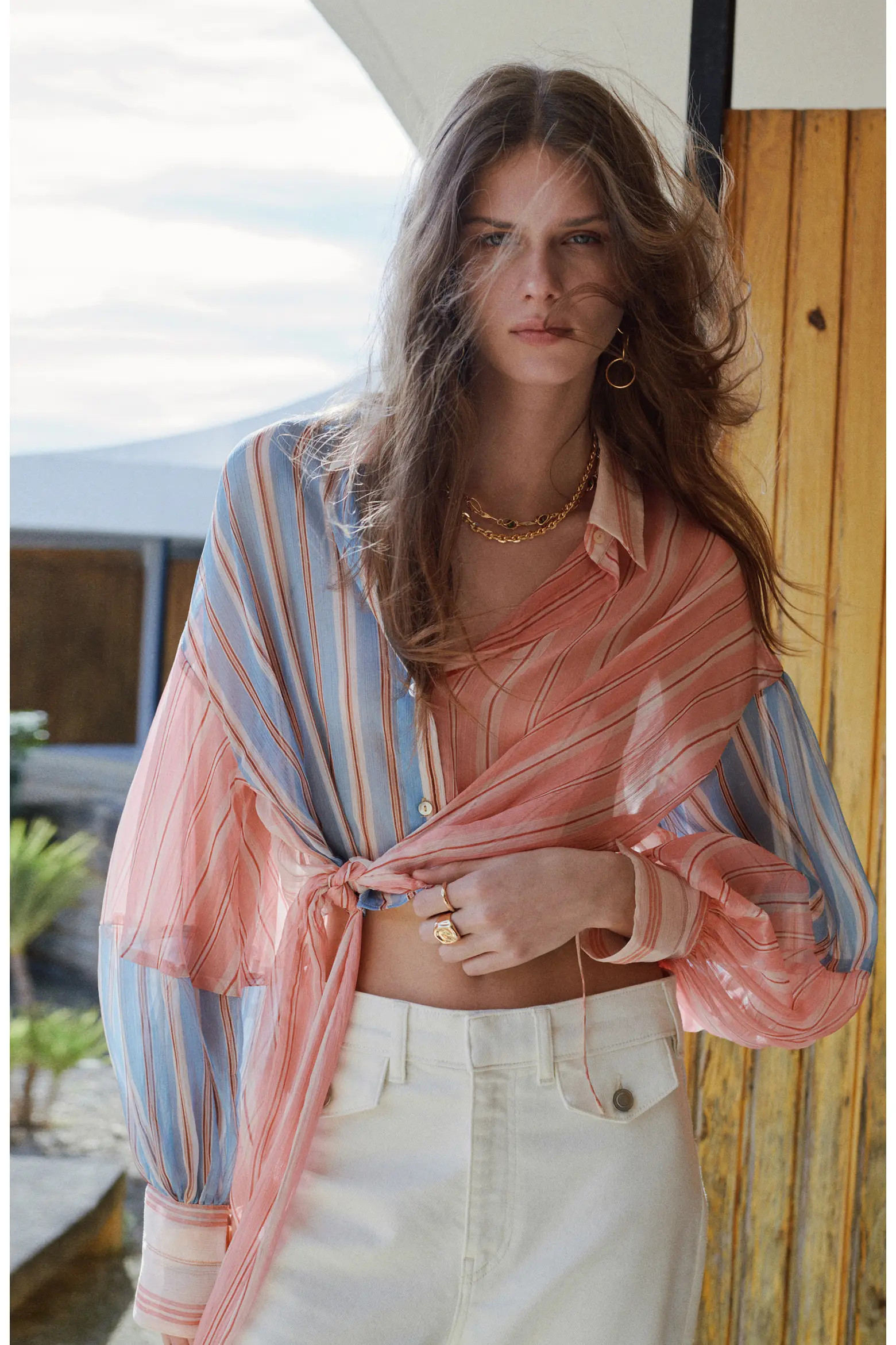 Stripe Tie Hem Shirt (Women) | Nordstrom | Nordstrom