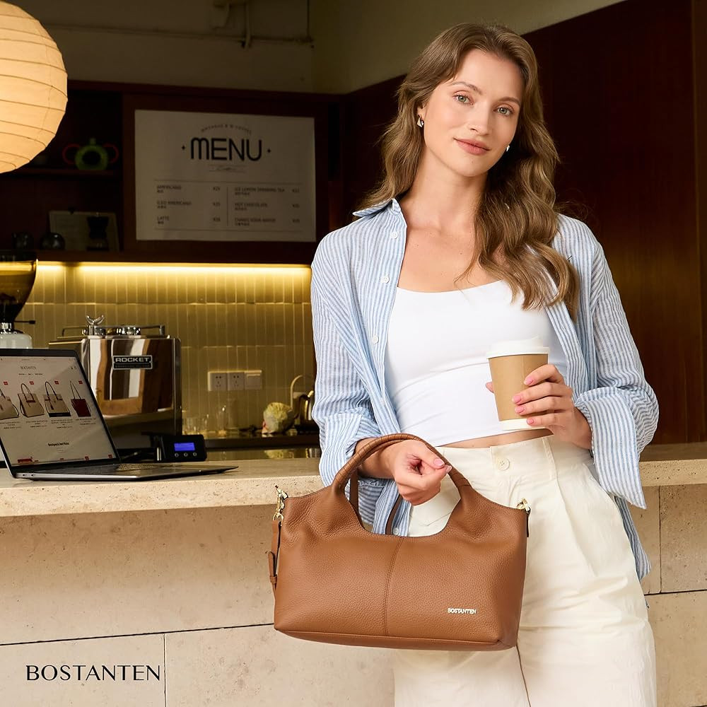 BOSTANTEN Genuine Leather Purses for Women Designer Handbags Crossbody Shoulder Bags Top Handle S... | Amazon (US)