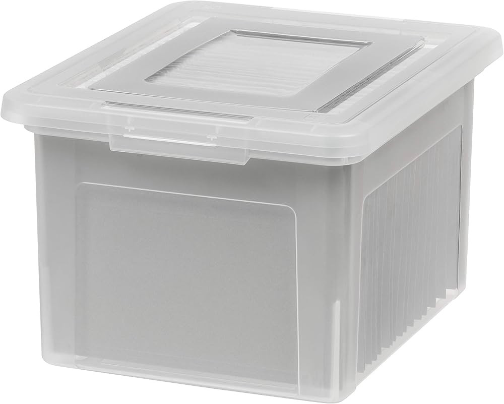 IRIS USA File Box, Plastic File Boxes With Lids, Document Organizer for Letter/Legal File, Docume... | Amazon (US)