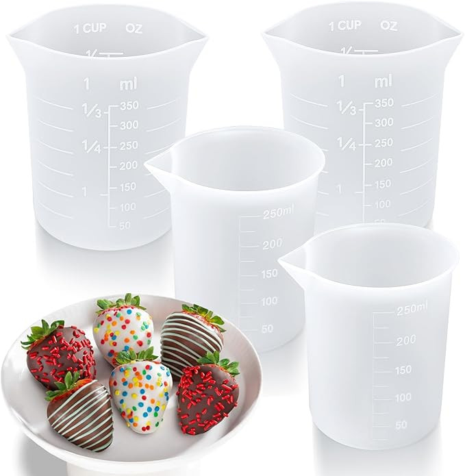 Palksky Silicone Cups for Melting Chocolate, 4PCS Silicone Measuring Cups with 250 & 350ml Capaci... | Amazon (US)