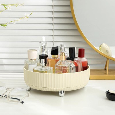 360 Degree Rotating Makeup Organizer Tray, Lazy Susan Perfume and Skincare Storage Organizer for Vanity, Dresser and Bathroom Countertop-cream | Target