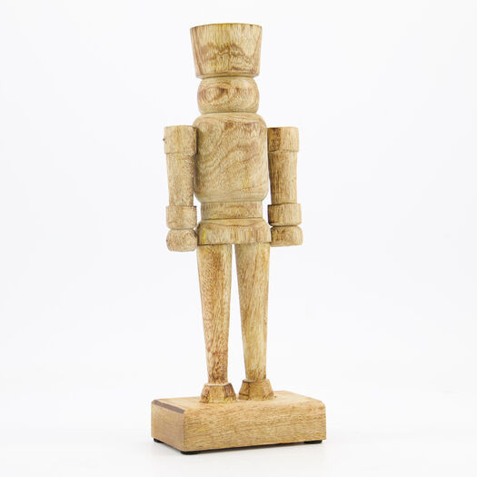 Natural Wooden Nutcracker Christmas Decor 28x10cm | TK Maxx
