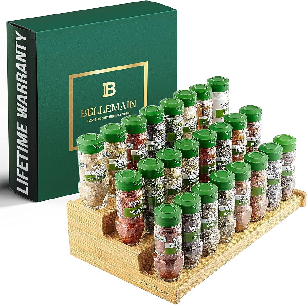 Bellemain 3-Tier Spice Rack | Bamboo Spice Rack Organizer for Cabinet, Spice Shelf Riser, Seasoni... | Amazon (US)