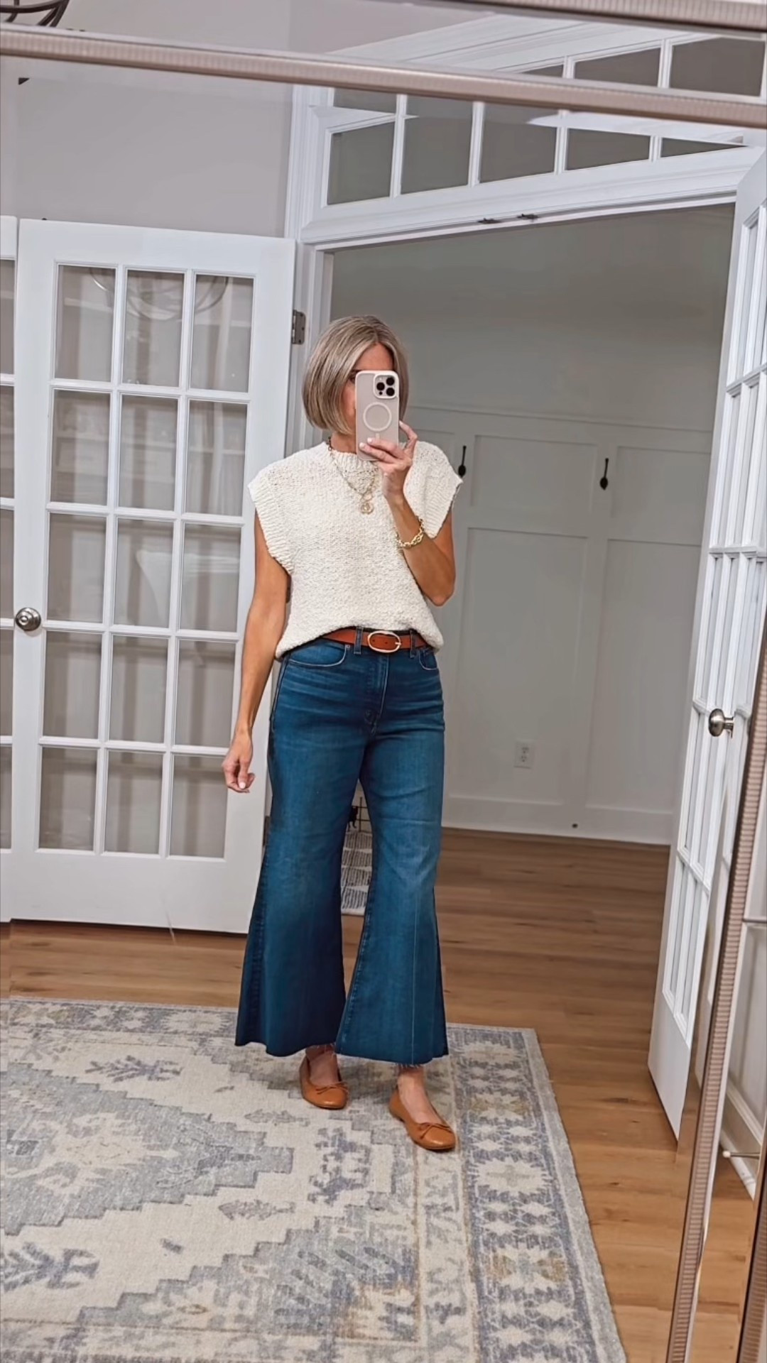 🏷️ Jeans 60% off 
Casual fall outfit idea 🍂
Loving this easy combo of wide leg jeans, a textured knit top, and Mary Jane flats — comfy, classic, and pulled together for everyday wear. Perfect for fall errands, lunch dates, or casual Fridays at work.

#LTKOver40 #LTKSeasonal #LTKFindsUnder100