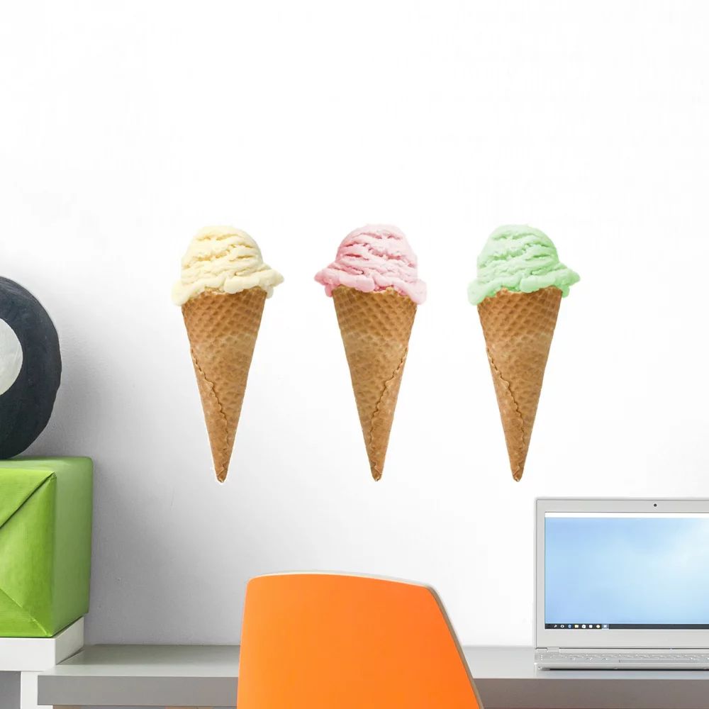 Three Ice Creams Wall Decal by Wallmonkeys Peel and Stick Graphic (18 in W x 12 in H) WM272198 - ... | Walmart (US)