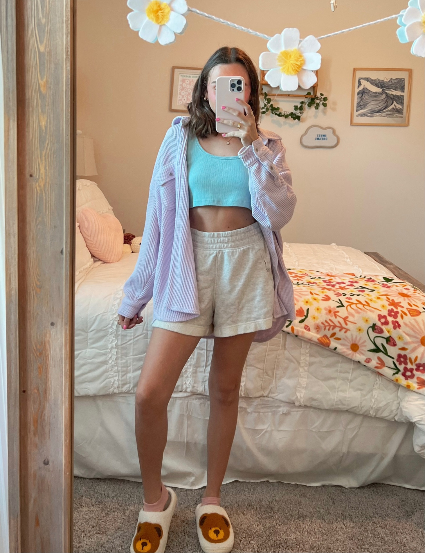 cozy fit typa day! 👼🏼 tank is from tj maxx! wearing a small in both sweater and shorts :)) 

#LTKfit #LTKunder50 #LTKFind