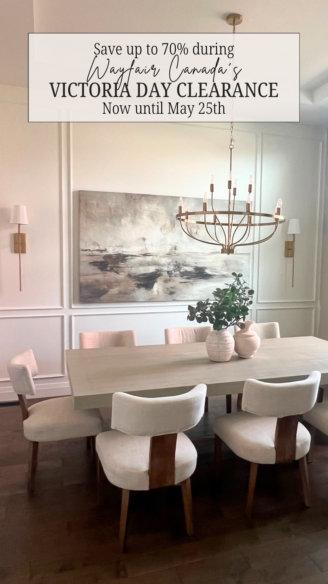 Save up to 70% during Wayfair Canada’s Victoria Day Clearance, now through May 25th!

Our chandelier is sold out (I'll link similar ones). Our dining table is also almost out of stock, if you have your eye on it, don’t wait!

@wayfaircanada
#wayfaircahome #wayfaircapartner #diningroom #diningtable #diningchairs #modernorganic #ltkxwayday

#LTKhome #LTKsale #LTKcanada