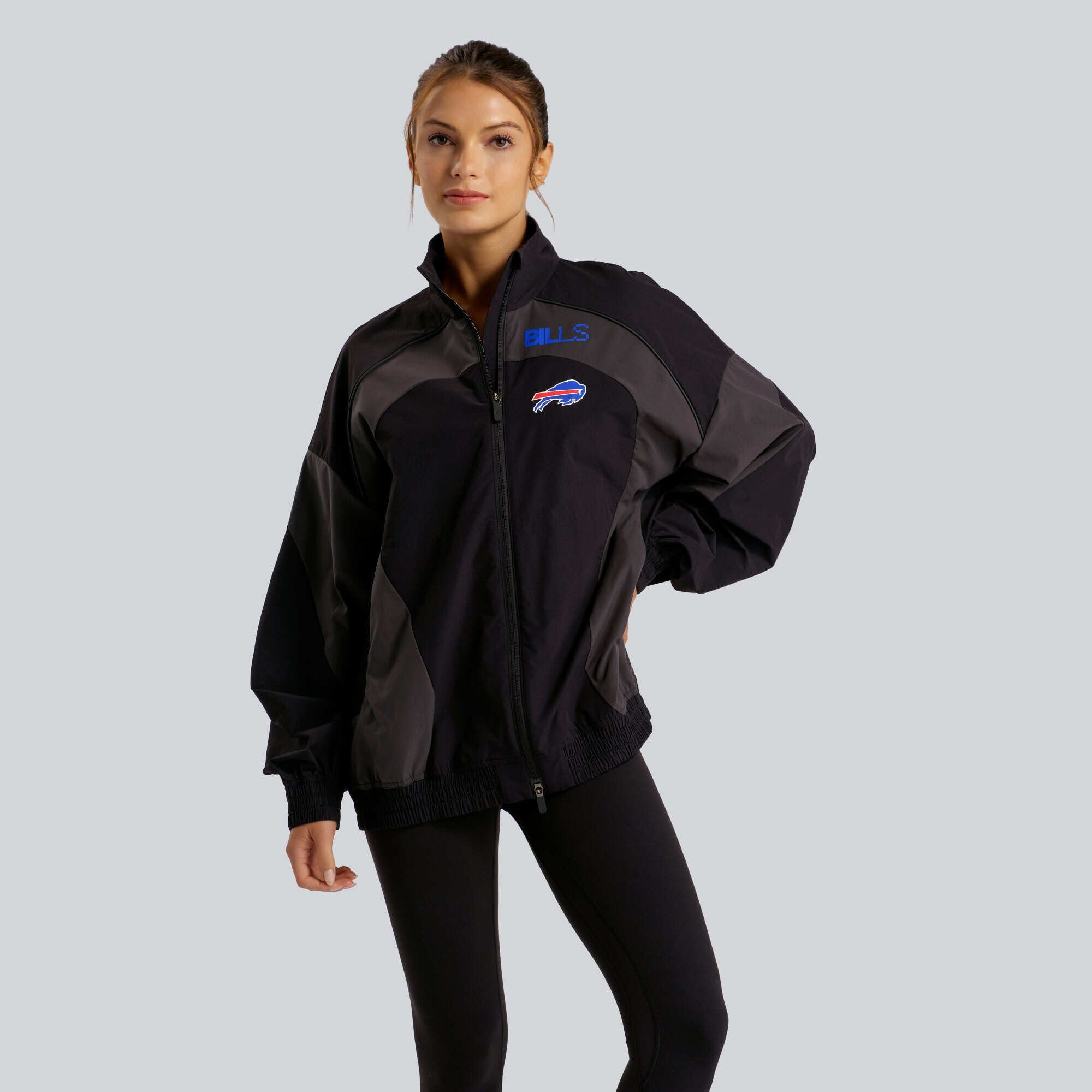 Women's lululemon Black Buffalo Bills Ventilated Oversized Track Jacket | Fanatics