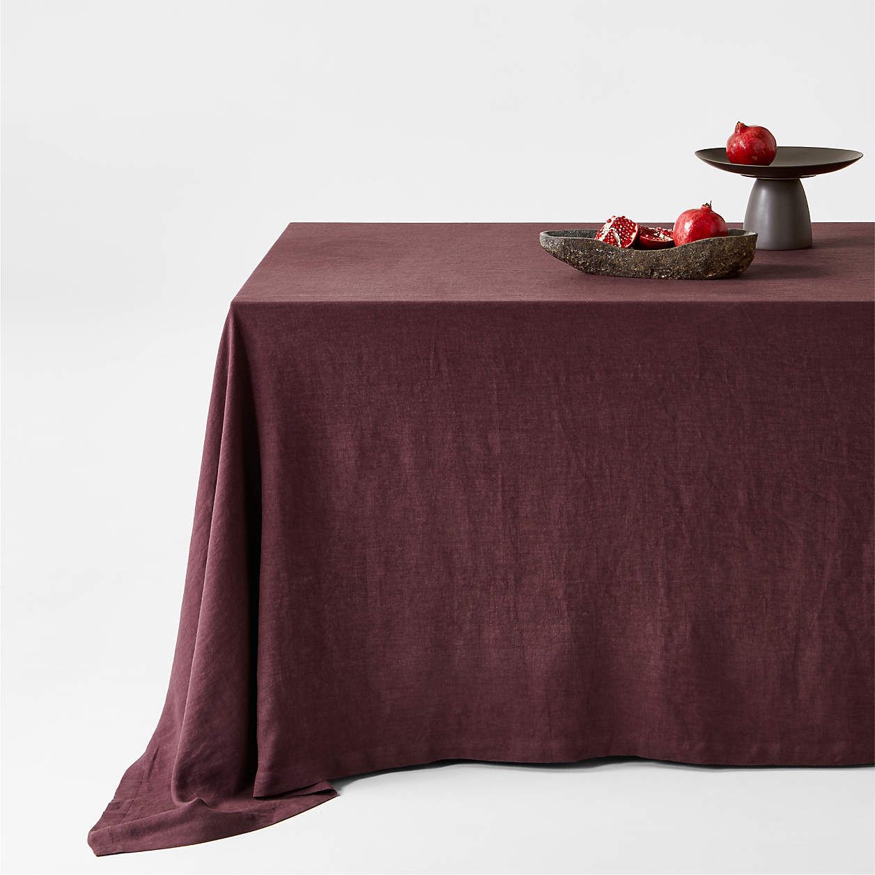 Marin Desert Green Oversized European Flax -Certified Linen Tablecloth + Reviews | Crate & Barrel | Crate & Barrel
