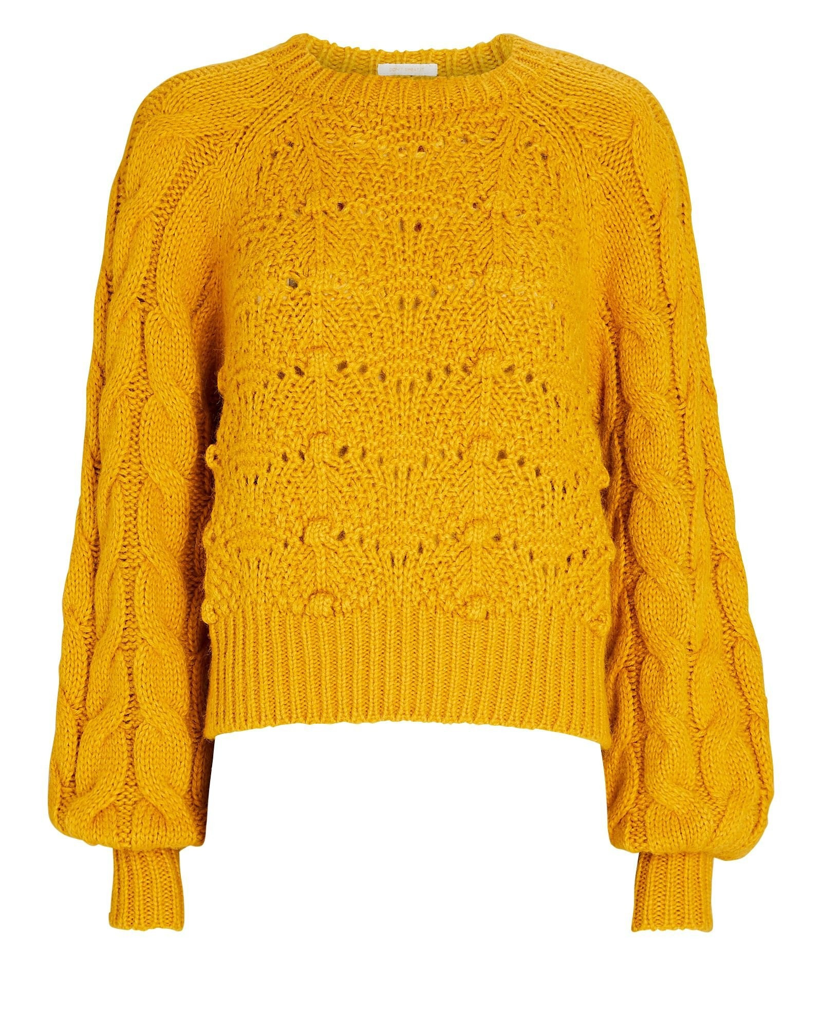Cropped Bell Sleeve Cable Knit Sweater | INTERMIX