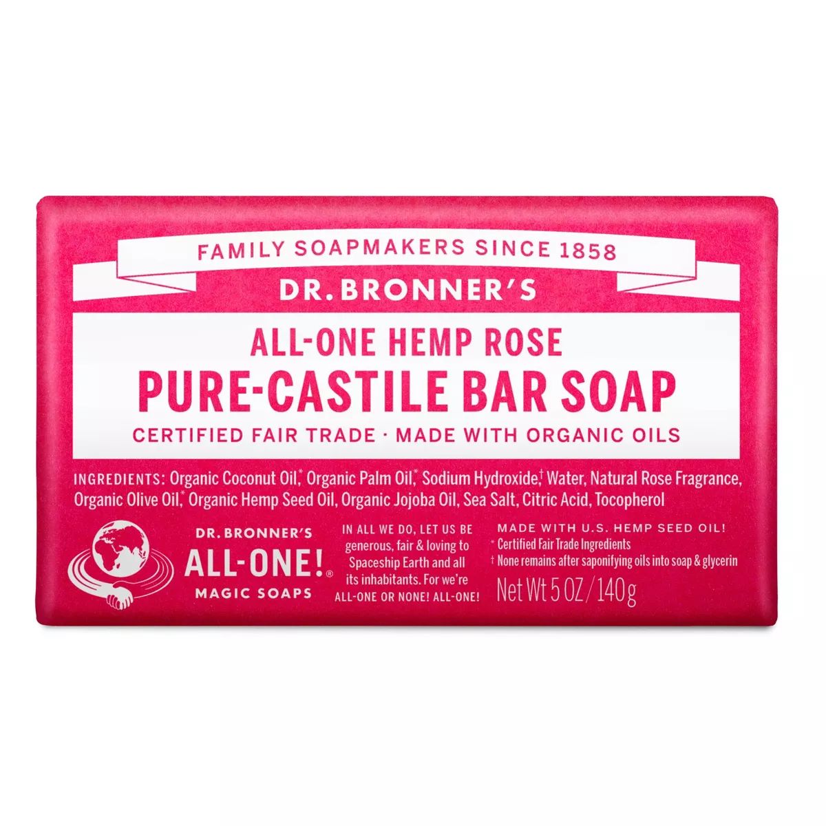 Dr. Bronner's Rose Bar Soap - 5oz | Target