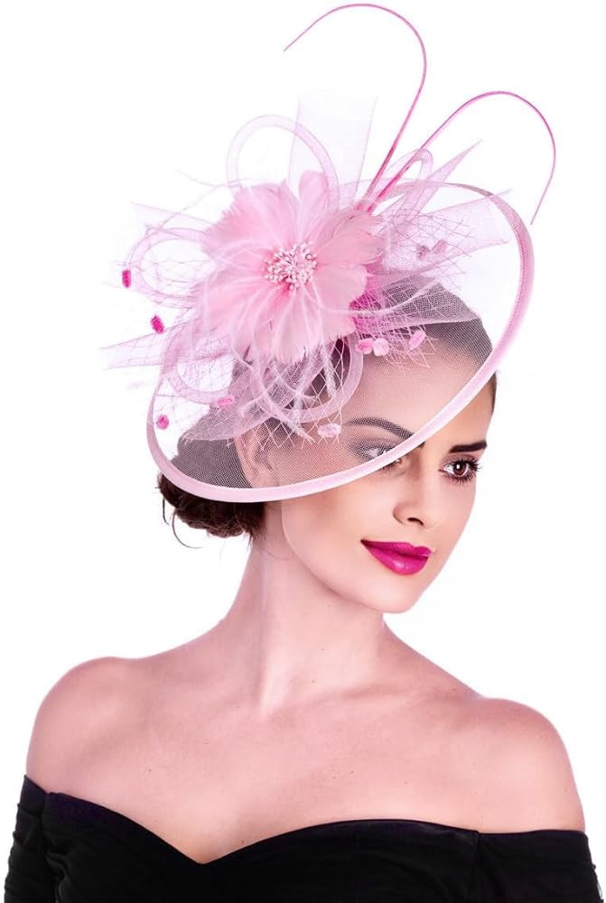 Lucky Leaf Women Girl Fascinators Hair Clip Hairpin Hat Feather Cocktail Wedding Tea Party Hat | Amazon (US)