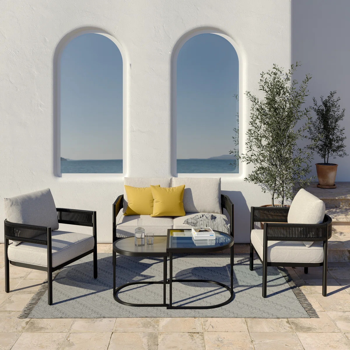 Alexandria 5 Piece Outdoor Seating Group with Cushions | Joss & Main