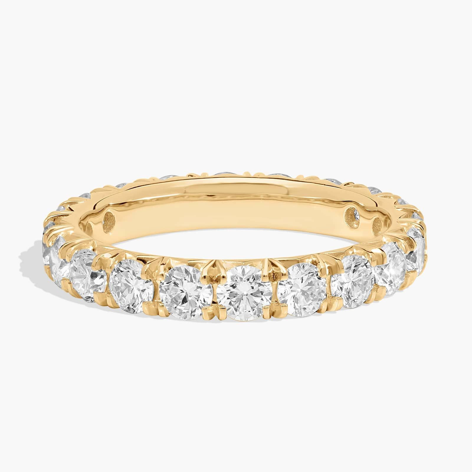 14K Yellow Gold French Pavé Diamond Eternity Ring | Blue Nile