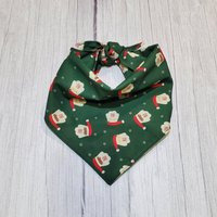 Santa On Green Dog Bandana/ Christmas Bandana | Etsy (US)