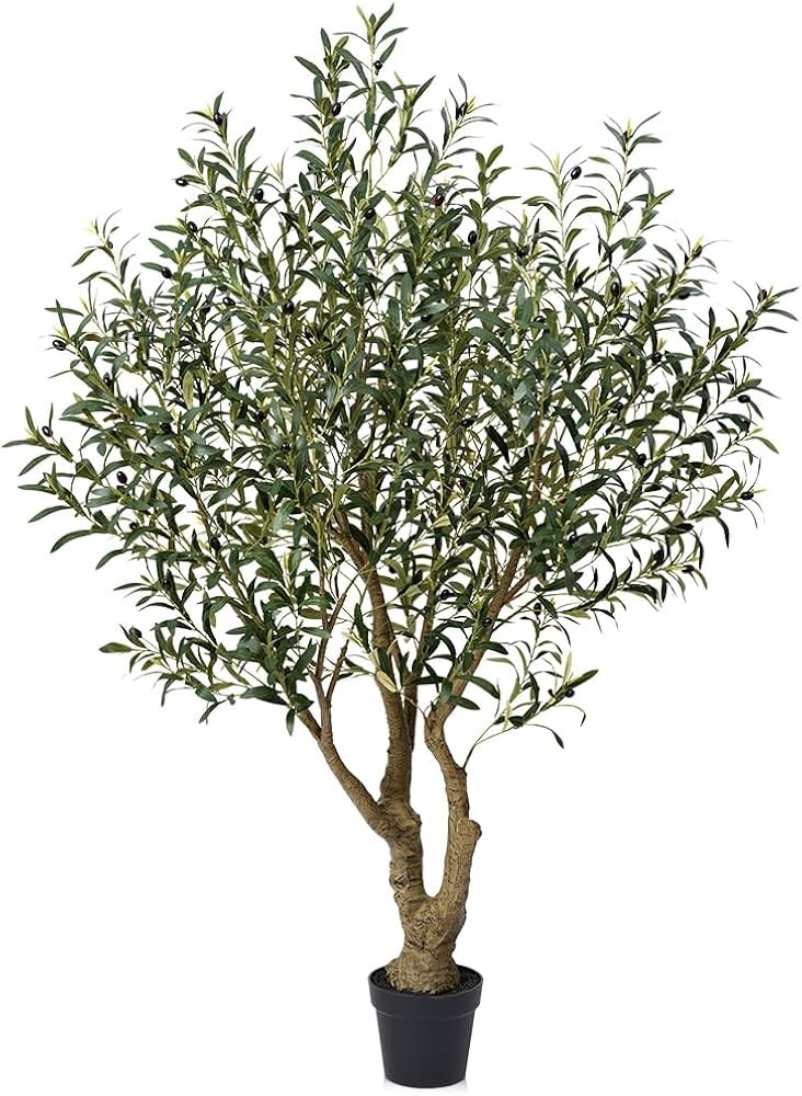 Olive Tree Artificial Indoor 6ft - UV Resistant Large Fake Plants - Realistic Faux Olive Tree in ... | Amazon (US)