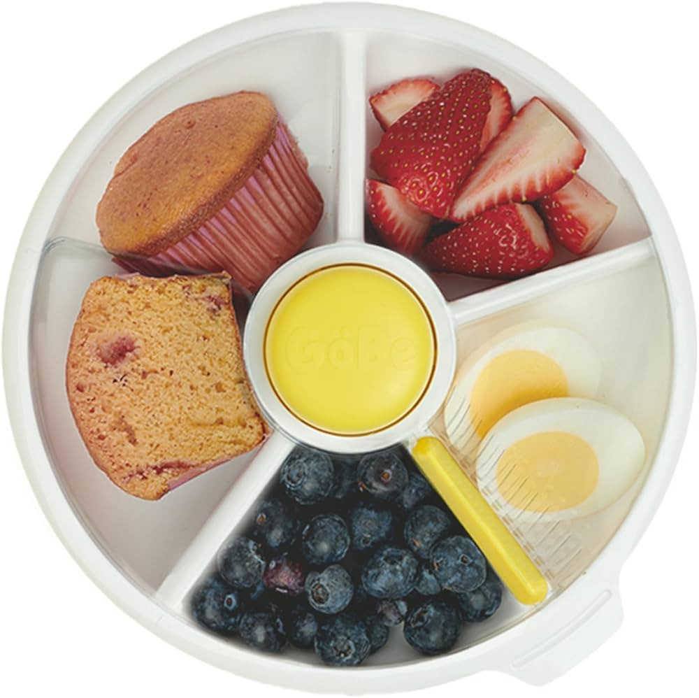 GoBe Kids Large Snack Spinner - Reusable Snack Container with 5 Compartment Dispenser and Lid | B... | Amazon (US)